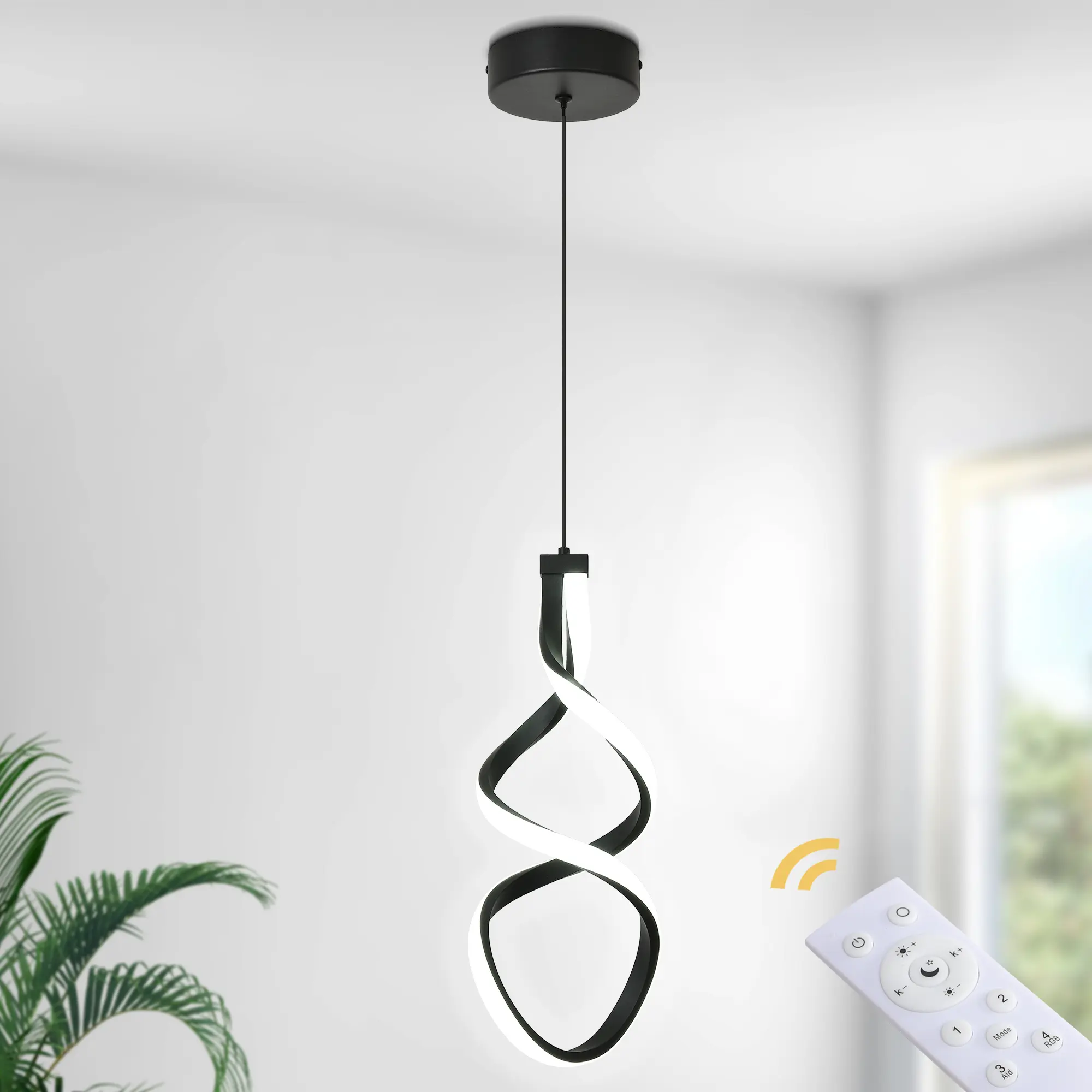 Spiral LED Pendant Light | Modern Hanging Light with Remote Spiral LED Pendant Light | Modern Hanging Light with Remote