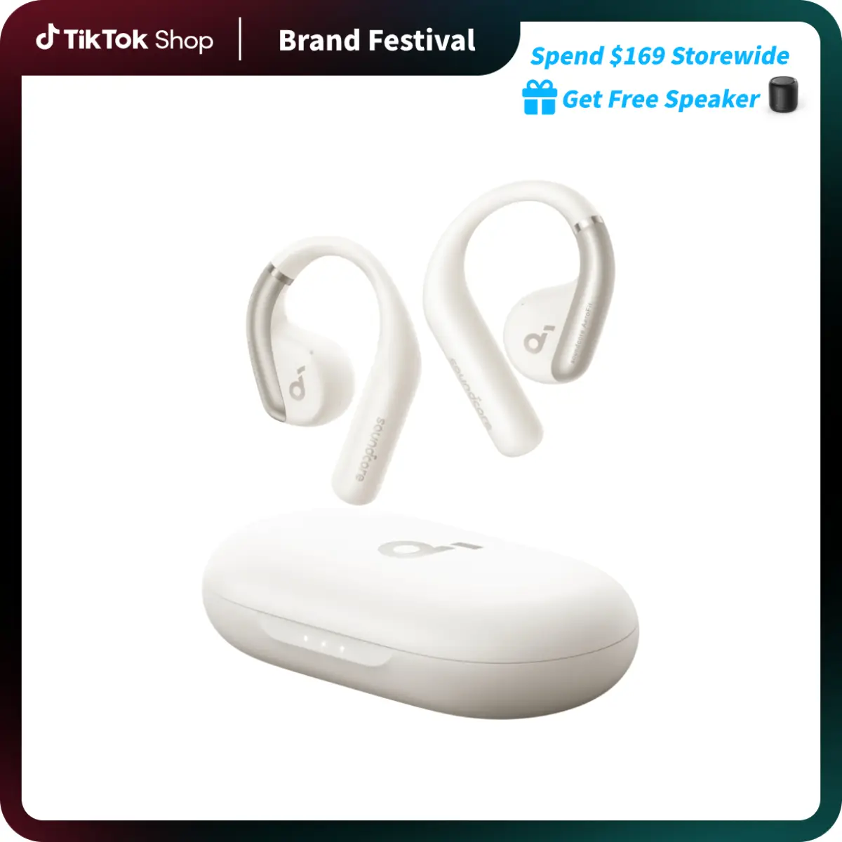 [Renewed] soundcore by Anker, AeroFit Open-Ear Headphones, Ultra Comfort, Snug Fit, Ergonomic Ear Hook, Balanced Sound, IPX7 Waterproof, 42H Playtime,