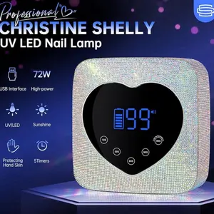 Christine Shelly UV LED Nail Lamp 72W High-Power USB Interface with 5 Timers & Sunlight Mode for Professional Nail Care