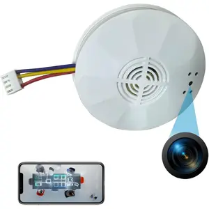 4K WiFi Hidden Camera, Smoke Detector Cameras with Vision, 800mAh Rechargerable Battery,Video Recording, with Wired 120V AC Connector Home Security Cam (9120 Model)