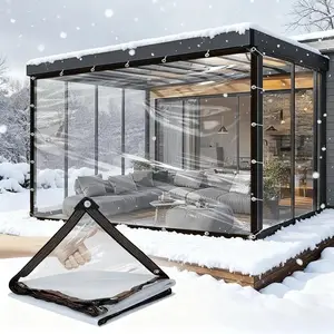 Large 10x13 FT Durable Winterproof Clear Tarp - Essential for Residential Outdoor Transparent Waterproof Reusable Polyethylene Vinyl Tarpaulin Waterproof Tarps for Outdoor Plant Garden Chicken Coop Patio cat Litter Christmas gifts for family