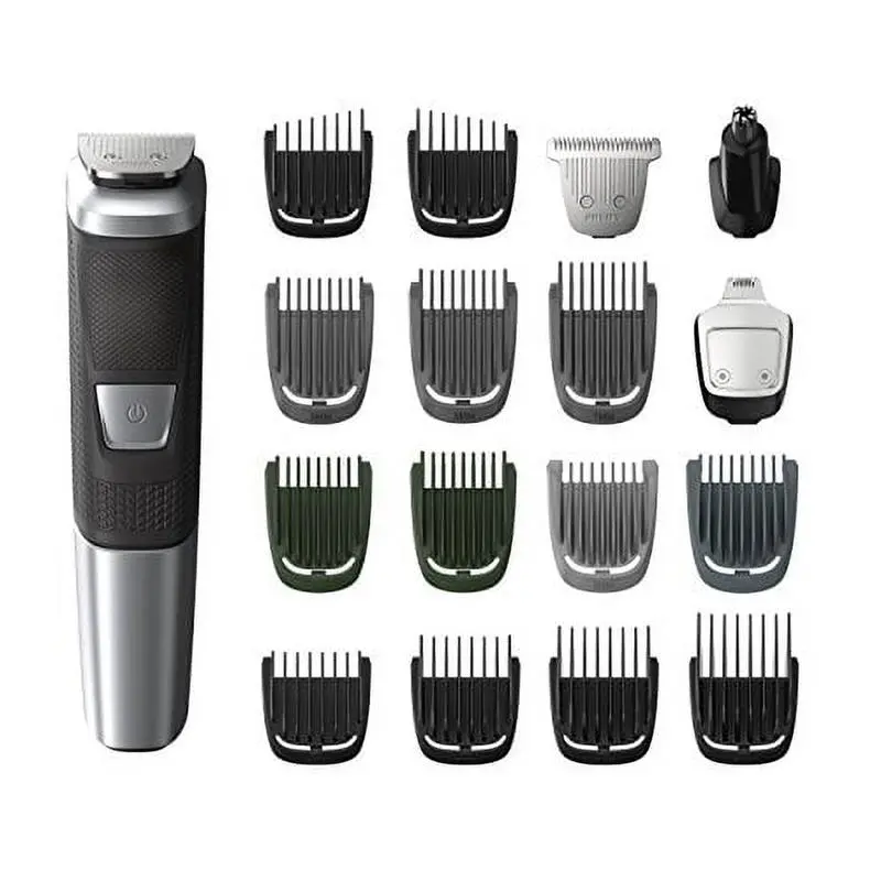 Philips Norelco MultiGroomer MG5750/49 18-Piece Set - Cordless Hair Clippers, Facial Grooming Tool, Body Hair Trimmer, Nose & Ear Trimmer, Wireless Haircut Device, Wireless Haircut Tool