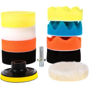 Buffing Pads, Polishing Pad Kit, Buffer for Car Detailing, Polishing Wheel for Drill, Car Polishers and Buffers Kit for Sanding, Polishing, Waxing & Sealing Glaze, 3 inch, 11 Pieces