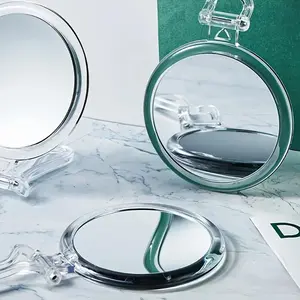 Clear Handheld Magnifying Mirror, 30x/40x Round Compact Portable Magnifying Makeup Mirror, Makeup Tool for Women & Men, Travel Hand Mirrors