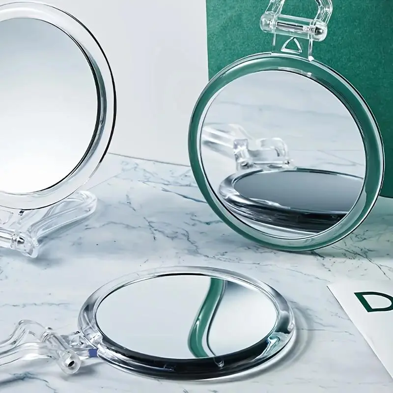 Clear Handheld Magnifying Mirror, 30x/40x Round Compact Portable Magnifying Makeup Mirror, Makeup Tool for Women & Men, Travel Hand Mirrors