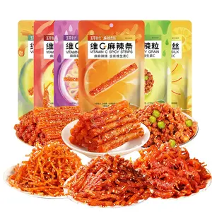 Chinese Spicy Strips Latiao Snack Pack (6 Packs, 1.9oz Each) Savory Chili Flavor, Authentic Street-Style Snack, Convenient On-the-Go Treat