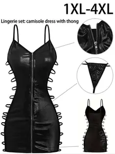 Plus Size SEXY Nightwear Loungewear Set🔥V-Neck Lace Teddy with Cutouts - Fit ALL Body Types