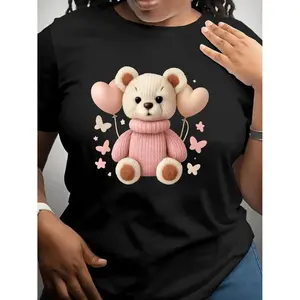 Stylish and Cute Teddy Bear Valentines Day TShirt with Soft Fabric and Pretty Design