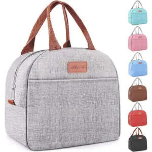 Lunch Bag for Women & Men Adult Insulated Lunch Box, Small Leakproof Cooler Food Lunch Containers Reusable High Capacity Lunch Tote Bags for Work, Travel, Outdoor (Grey) EASYFUN EASYFUN