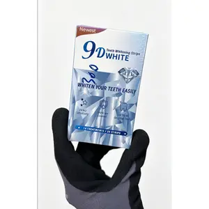 9D Gentle Mild Daily Teeth Whitening Strips for Sensitive Teeth - 14 Treatments/28 Strips, Brightening Solution to Remove Coffee Stains for a Stain-Free Smile, Mint Flavor