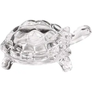 Turtle Feng Shui Statue - Clear  Turtle for Aquarium, Peace, Prosperity and Positive Energy Decoration