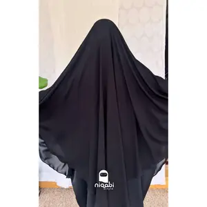 Saudi Overhead Khimar Breathable Dubai - Soft & Versatile Design for Comfortable Wear in Three Styles