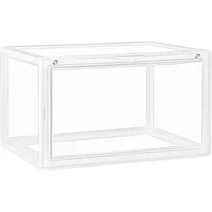 Clear Shoe Boxes with Lids Stackable, Front Opening Clear Box, Large Stackable Shoe Organizer, Bins with Closure, for Organizing Men's and's Shoes
