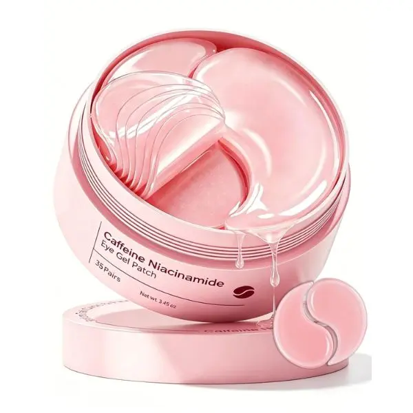 70 PCS Caffeine Under Eye Patches for Dark Circles & Puffiness Peptide Gel Eye Masks with Hyaluronic Acid Niacinamide & Rose Essence Hydrating Cooling Eye Pads for Fine Lines Men & Women
