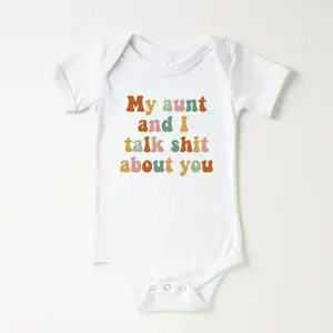 My Aunt And I Talk... Onesie, Pregnancy Announcement Gift, Cotton Baby Clothes, Funny Bodysuit