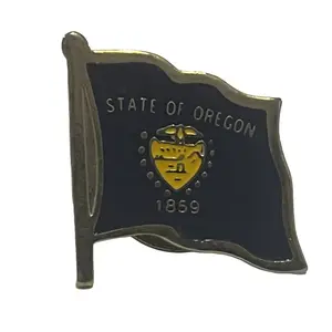 Oregon Pin - State of Oregon Flag Design with Year 1869 - Official Symbolic Accessory