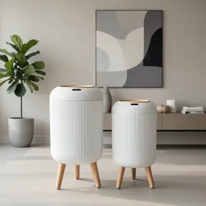 Automatic Trash Bin - Smart Motion Sense Trash Can with Auto Open, Detachable Legs, Odor Resistance & Silent Design, Neutral Look for Kitchen/Bathroom (2.6 Gal or 3.1 Gal)