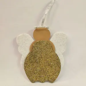 Handmade Holiday Angel Ornament – Sparkling Glitter Christmas Tree Decoration