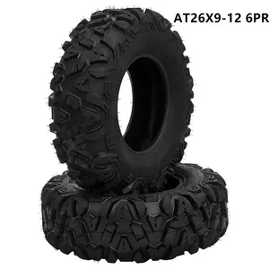 Set of 2 26x9-12 ATV/UTV Tires 26x9x12 6PR TL All-Terrain Tires, Black
