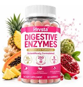Digestive Enzymes Gummies - 60 Count Healthcare Vitamin Dietary Supplement with Herbal Blend, Probiotics for Daily Digestive Wellness Support