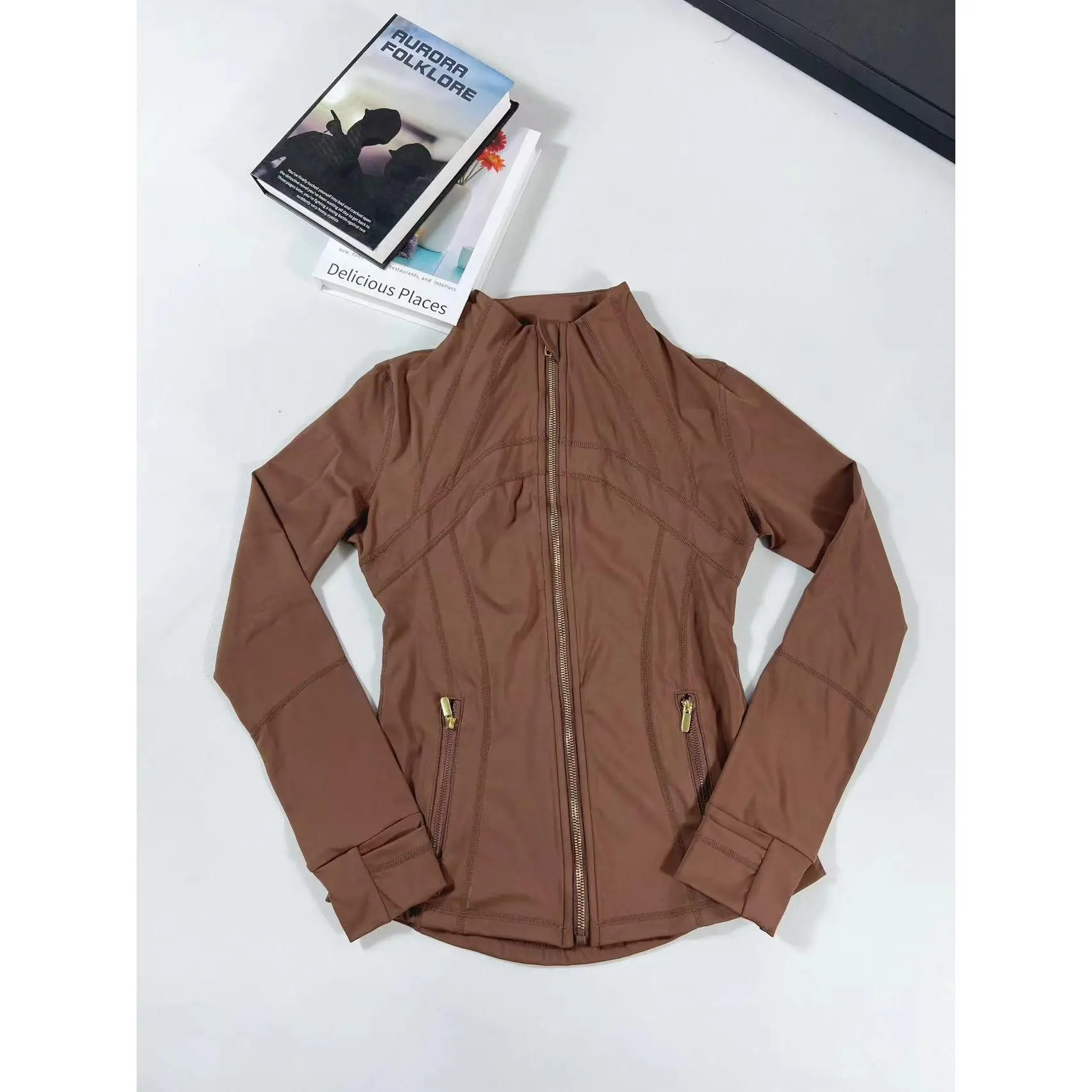 Maillard Gold Zipper Long Jacket