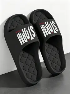 Men's/women's Eva Thick Platform Slide Slippers, Non-Slip Soft Sole, Fashion Graphic Print, Indoor Outdoor Casual Slides