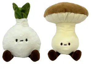 The Veggie Bros: Mushroom & Garlic Plush Toys – Playful Vegetables with Little Legs