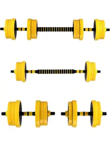 Yellow-44Lb Dumbbell Sets Adjustable Weights, 44 Lb Free Weights Dumbbells Set For Home Gym  Adjustable Weights Set For Home Gym, 44 Lb 2-In-1 Adjustable Dumbbell Set With Foam Handles