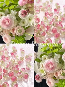 50 Pieces Gradient Snowflake Ice Cracked Glass Beads, Romantic Handmade DIY Material, Perfect for Making Bracelets Necklaces