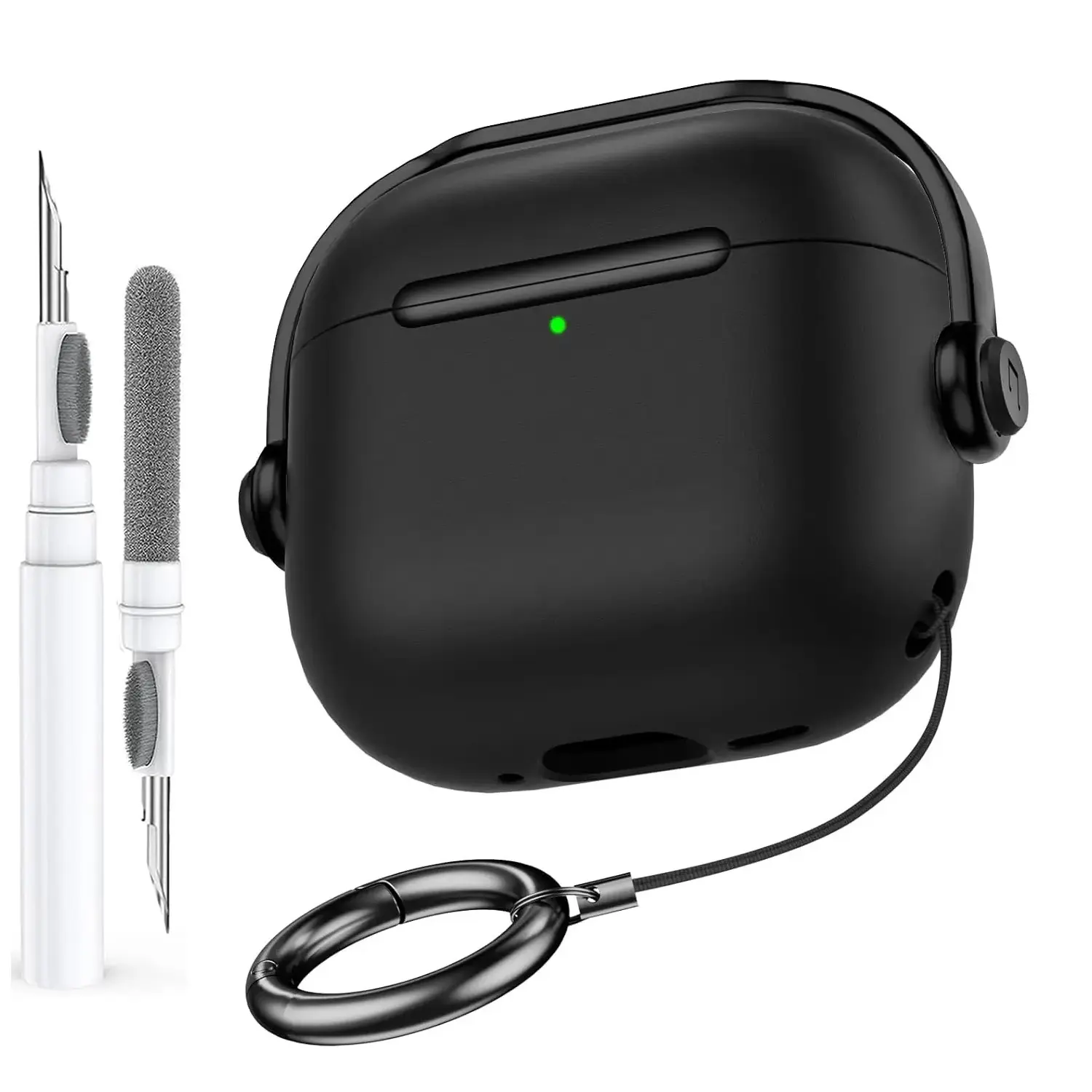 Tpu Earphone Protective Case with Safety Lock & Keychain & Cleaner Kit for AirPods 4, Anti-Drop Design, Compatible with AirPods 4th Generation