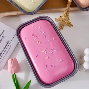 Jumbo 7" Ice Cream Bread Cheese Cake Squishy Slow Rising Slow Rebound Stress Relief Toy with Play Sprinkles for Kids and Adults Sensory Fun