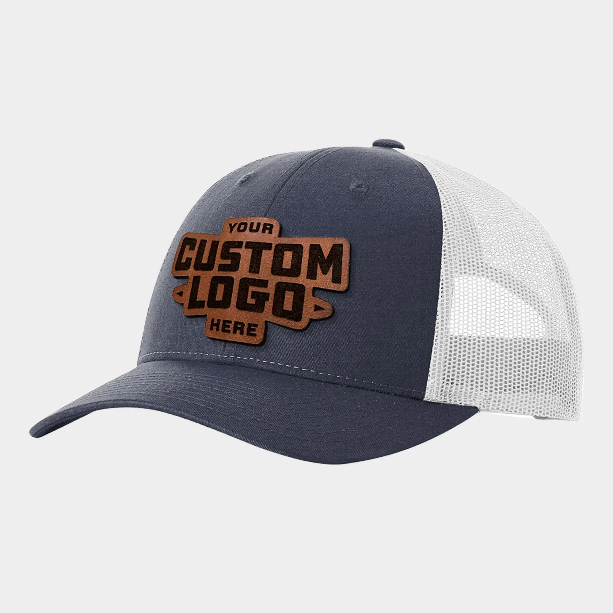 Custom Leather Patch Trucker Hat - Richardson 115
