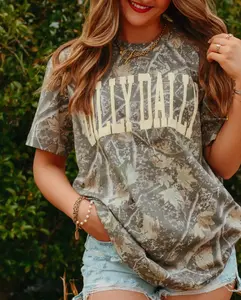 Dilly Dally Camo Short Sleeve Tee, Outdoor Graphic Shirt, Unisex Casual T-Shirt
