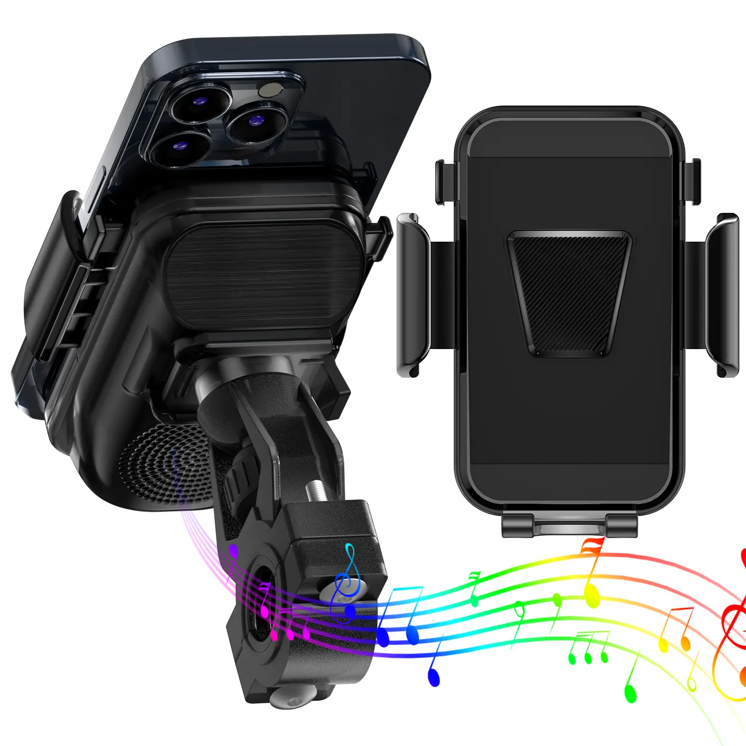 Silicone Mobile Phone Holder-Mount, Compact 1000mAh Induction Speaker, Bluetooth-Free Instant Sound Amplifier, IPX7 Waterproof Hands-Free Stand, Handlebar-Compatible Phone Holders & Mounts Accessories