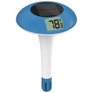 Pool Thermometer Floating Easy Read –Powered Floating Temperature Gauge for Accurate Testing, Big LCD Screen for Easy Reading, ° C/ ° F Display, IPX-8 Waterproof (Navy Blue)