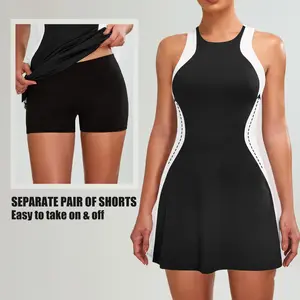 Blooming Jelly Women Tennis Dress Casual Athletic Color Block Outfit Racerback Built in Bra Golf Separate Shorts with Pocket  #TikTokShopHolidayHaul