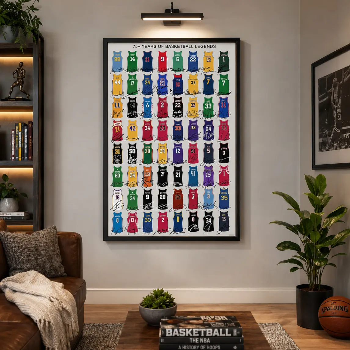 NBA Basketball Legends Signed Poster Canvas Print, Basketball Art Decor, Autograph Kobe Bryant Lebron James Steph Curry Michael Art Decor, Perfect Gifts For Fans