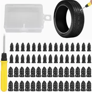 1set/60pcs Spiral Tire Repair Tool Kit, Includes Large & Small Patch Nails, Fast Emergency Fix for Car Motorcycle Bicycle Tires