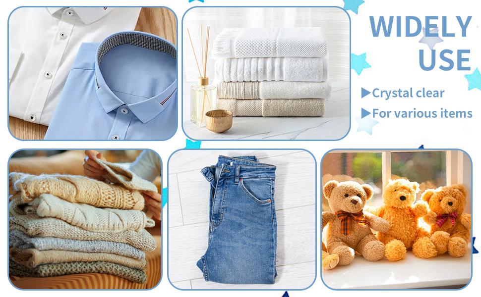 Bags, 100 Pcs Resealable Clear Poly Bags for Clothes, Party Favors, Artwork & Decorative Wrappers(10x14)