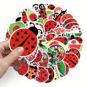 20 PCS Cartoon Ladybug Stickers For Laptop Water Bottle Tablet Planner Waterproff Vinyl Unique Designs No Repeats