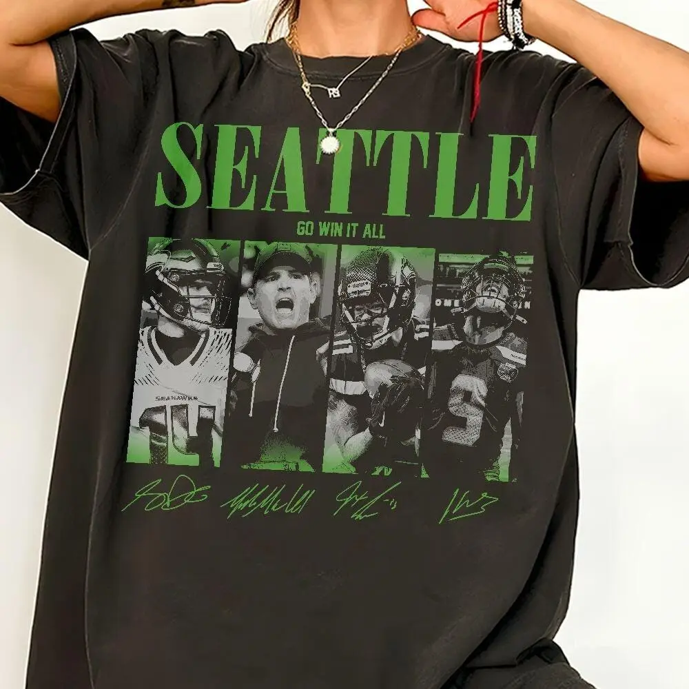 Seattle Football Vintage Comfort Color Shirt, Sam Darnold JSN Mike Macdonald Kenneth Tee, Game Day Shirt
