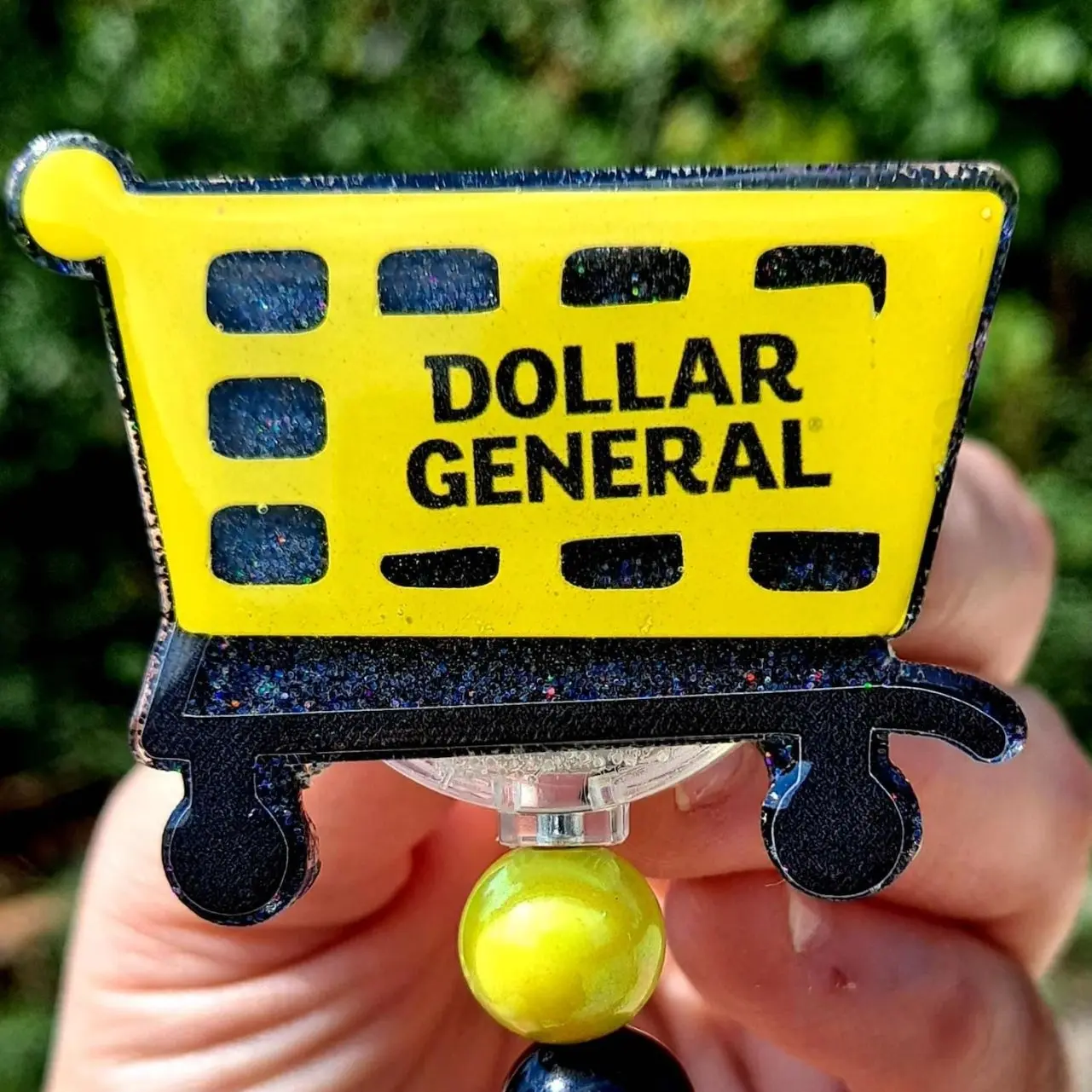 Dollar General Shopping Cart Id Badge Reel Holder Clip. Cute gift for him/her