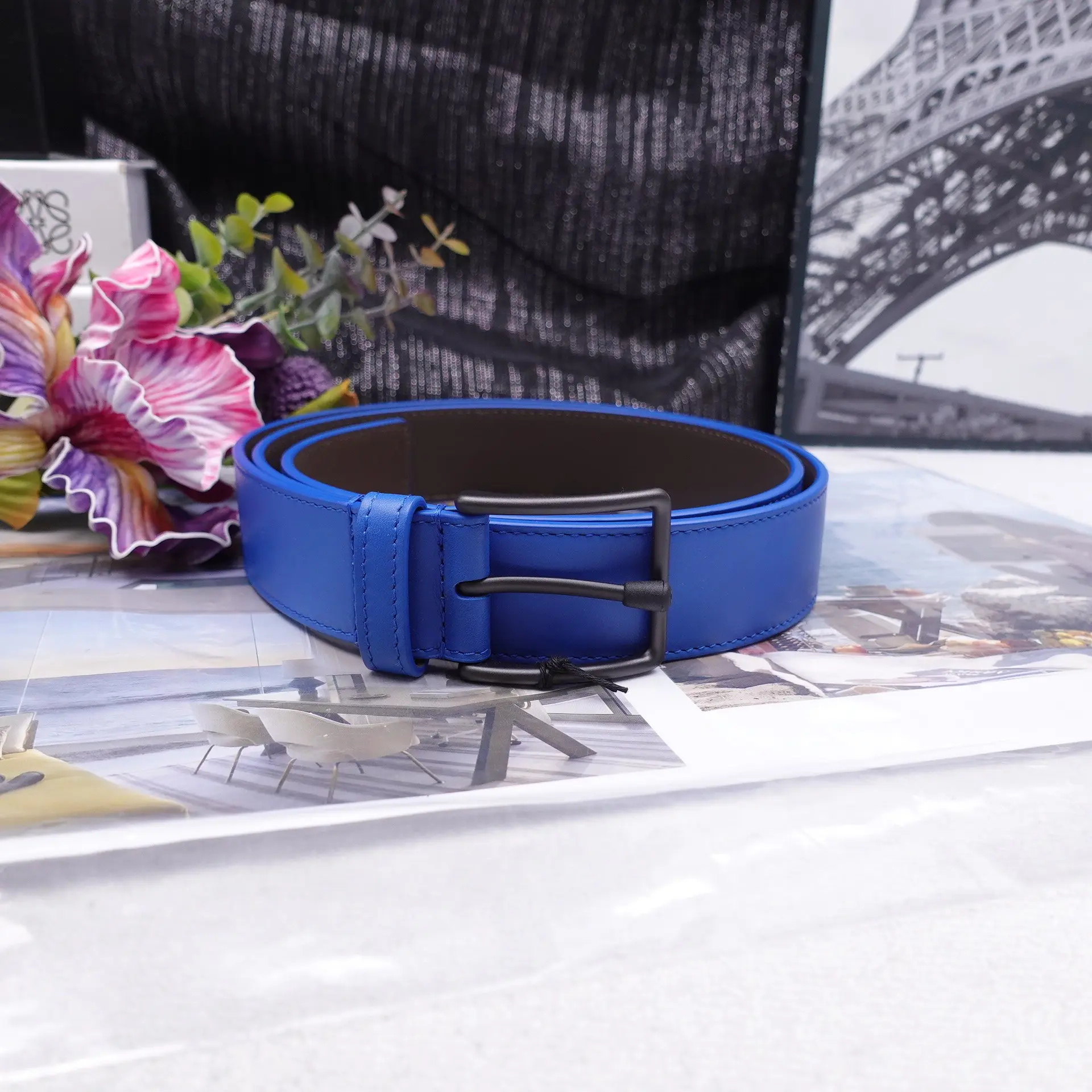 Pre-owned Bottega Calfskin Blue Accessories T10343896
