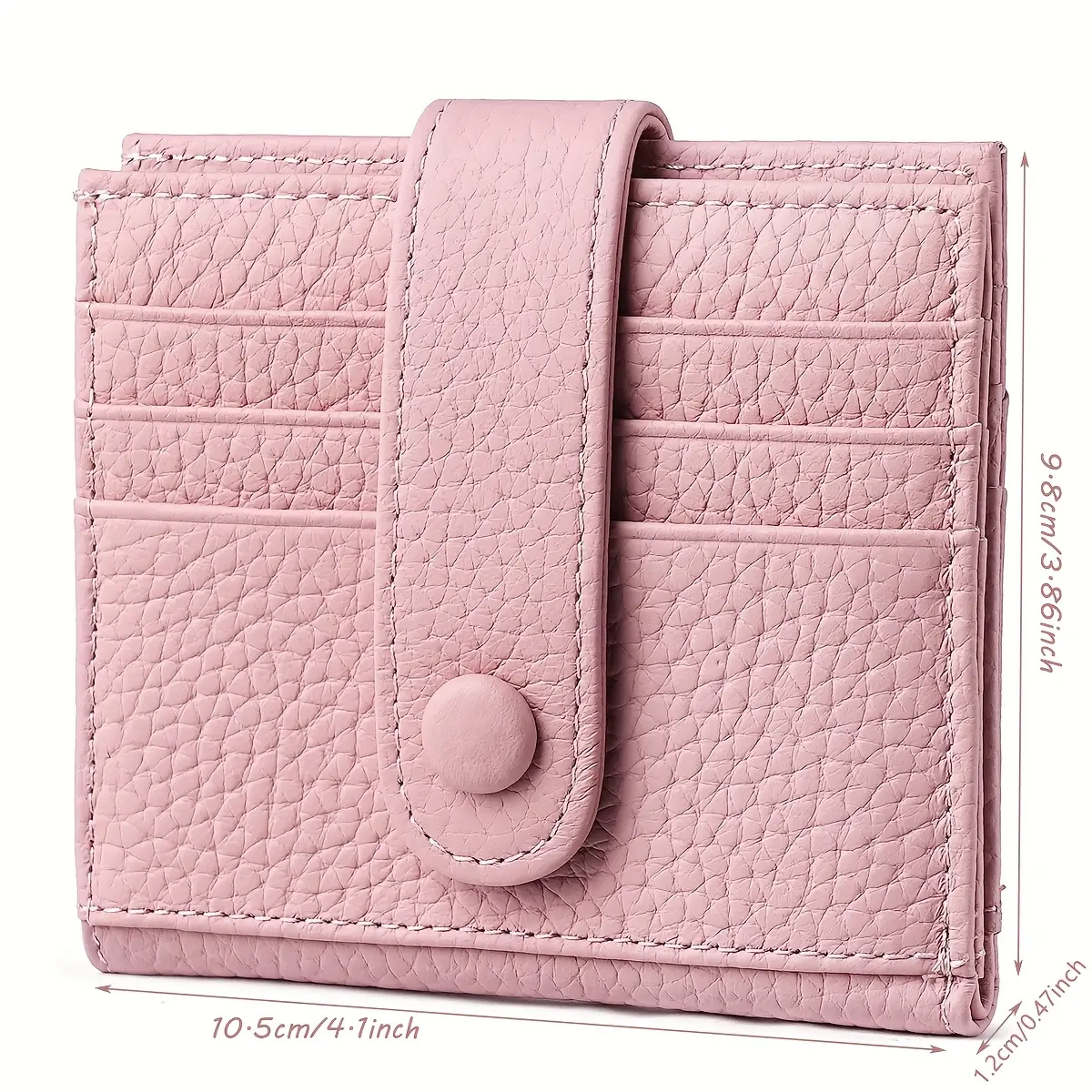 Women's First-Layer Cowhide & PU Compact Lightweight Wallet - Anti-Skimming Tech, Multiple Card Slots, Japanese-Korean Style Clasp+Zip, 10.5cm x 9.8cm Flap Compartmentalized Wallet for Women, Cute, Close-Fold, Casual, Dainty, Wallets For Women, Cute Women