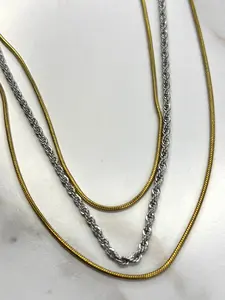 Bethany two tone layering necklace