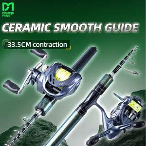 Fishingfans 1.5m 1.68m 1.8m 2.1m 2.4m Medium power 5-10lb TELESCOPIC HIGH CARBON BLANK SPINNING CASTING CARBON HANDLE RATTLE REEL SEAT LURE FISHING ROD Fishing Equipment