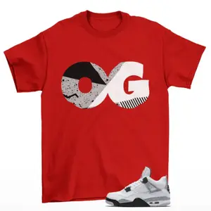 Sneaker OG Jordan 4 White Cement Sneaker Matching Tee Shirt White, Jordan 4 White Cement Outfit, Graphic Print T-Shirt, Top Unisex Shirt