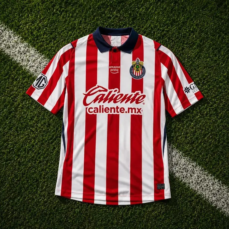 Red Chivas Home Soccer Shirt 26-27, Quick-Dry Short Sleeve Soccer Jersey, Breathable Game Day Sports Top, Liga MX Fan Gear