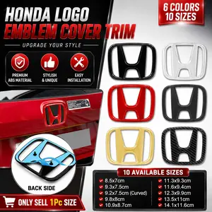 3D Abs Car Grill Emblem Sticker, Honda Civic Fit Jazz Accord Crv Hrv City Odyssey Passport Insight Pilot Vezel Decal, Vehicle Decoration Accessory