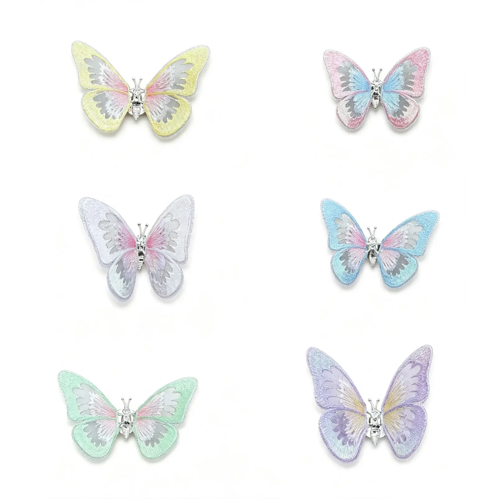 Soft Gradient Mesh Butterfly Car Dashboard Ornaments, Spring Wobbly Moving Wings Design, Cute Aesthetic Car Vent Clip Decor, Pastel Multicolor Butterfly Auto Interior Ornament, Girly Dreamy Car Accessories Gift for Female Drivers